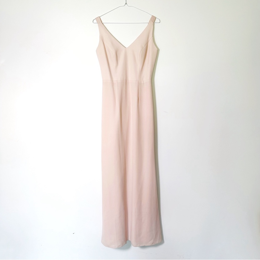 Vera Wang Blush Pink Satin Long Formal Gown Dress